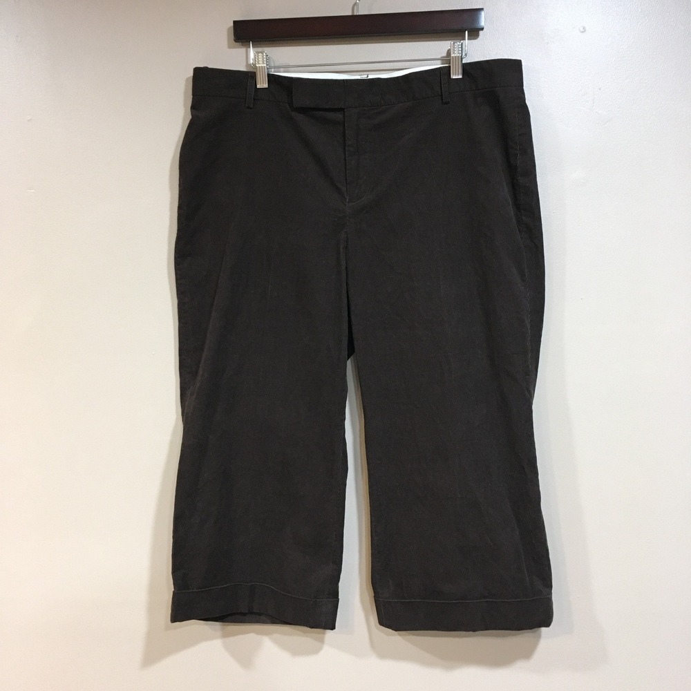 Gap Corduroy Wide Leg Crop Pants Womens 16 Chocolate Brown Academia Coastal